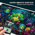 MTG Playmat, TCG Card Game Playmat, Stitched Edge, Non-Slip Rubber Bottom - 24 x 14 inch - Forest
