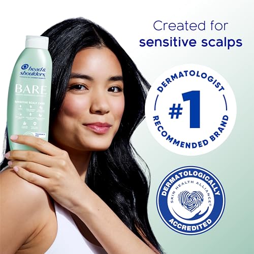 Head & Shoulders BARE Dandruff Shampoo Twin Pack, Fragrance-Free, Sensitive Scalp Care, Sulfate-Free, Silicone-Free, Dye-Free, Eco-Friendly Bottles, Safe for All Hair Types, 13.5 Fl Oz Each (Set of 2)