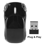 ASHATA 2.4G Wireless Mouse Car Mouse with USB Reciver 1600DPI Optical Mouse for PC Computer Laptop Tablet, High Precision Cute Mouse for Win XP/Vista/Win7/ME/2000/for Mac OS (Black)
