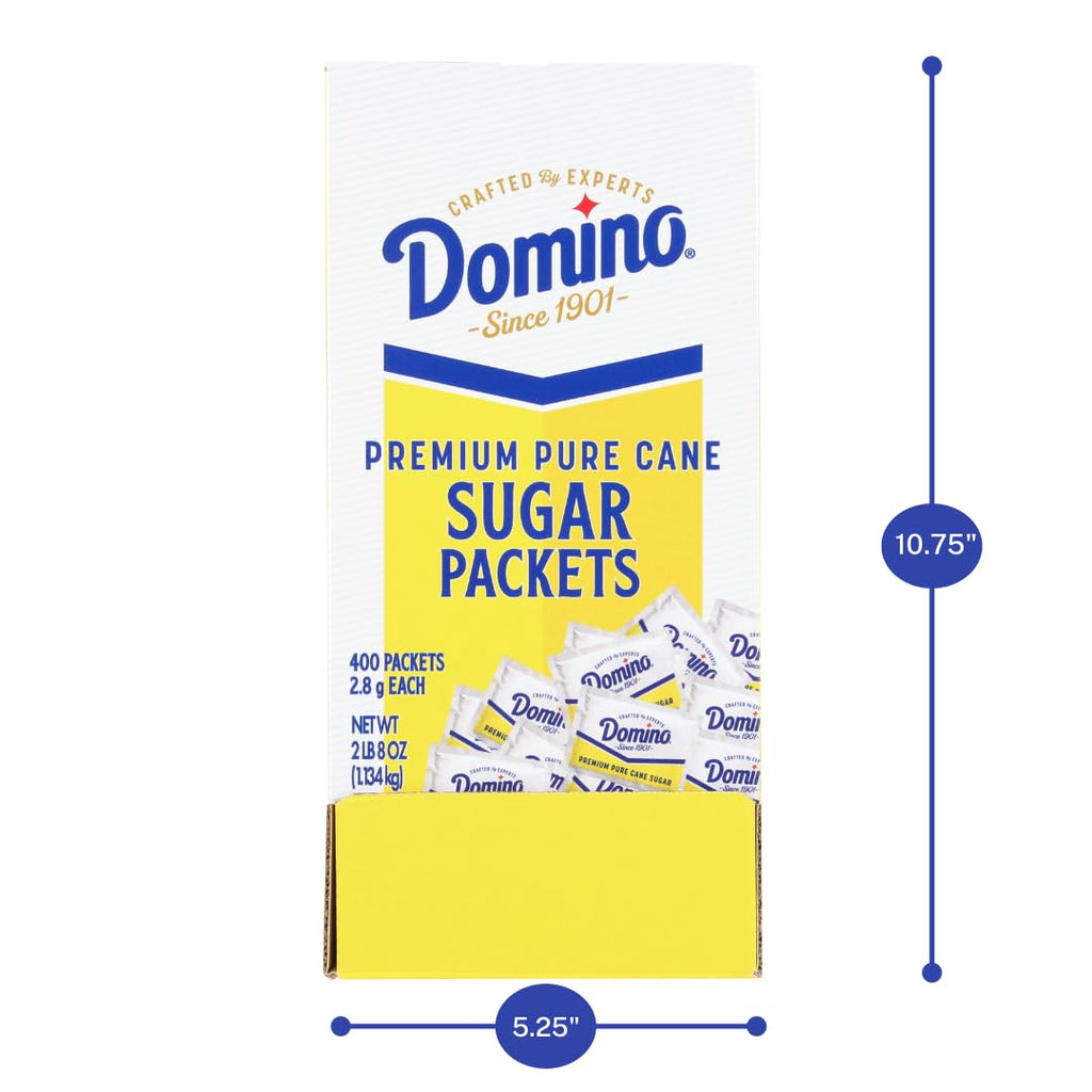 Domino® White Sugar Packets, 400 Count Dispenser Box, 0.10 oz Each