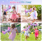 Bubble Wands for Kids Girls - LED Light & Music Bubble Machine: 3 AA Batteries & 2 Bubble Solutions, Outdoor Party Birthday Toys for Toddlers, Gift for 3 4 5 6 7 8 Year Old Girls, Purple