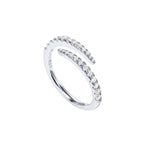 PAVOI 14K Gold Plated CZ Open Twist Eternity Band for Women, White Gold