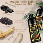 Dark Wine Red Hair Dye Shampoo, 100% Gray Hair Coverage for Men & Women, Instant and Long-lasting Hair Color Shampoo in Minutes, 3 in 1 Pure Plant Extract Natural Hair Dye Kit for All Hair Types