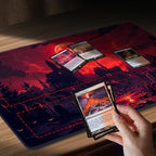 MTG Playmat Non-Slip Rubber Backing Printing Commander Board Game Desk Mat Duel Mat TCG PTCG Playmat 24x14 inches and Free Storage Bags (Castle 2 with Zones)