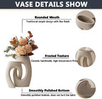 Ceramic Vase, Modern Minimalist Geometric Decorative Vase Sets for Home Décor, Events, Office, Garden, Wedding -White