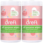 Dreft Multi-Surface All-Purpose Gentle Cleaning Wipes for Baby Toys, Car Seat, High Chair & More, 70 Count, Pack of 2