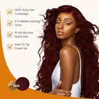 Hair Dye Shampoo 3 In 1, Dark Wine Red Hair Color Treated Shampoo Para Canas, Deep Burgundy 100% Gray Hair Coverage for Women & Men Parent, Lasts 30 Days, Easy To Use, 500ml