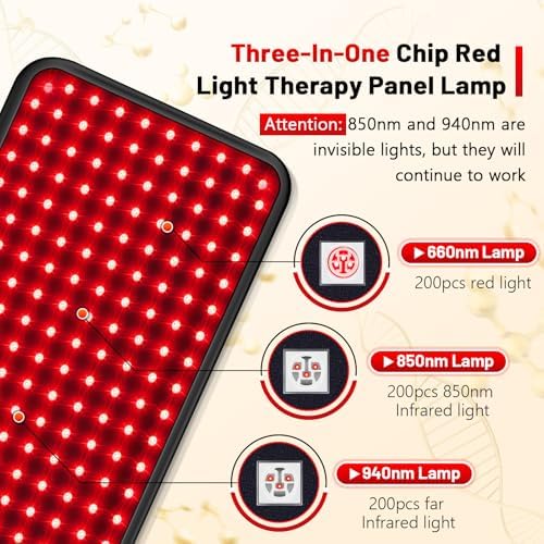 Red Light Therapy for Body, 940nm Red Light Therapy Lamp with Adjustable Stand, Infrared Light Therapy for Body, 660nm Red Light Lamp&850nm Redlight Therapy Device for Body Head Pet
