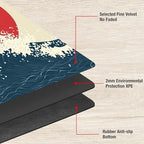 Playmats for Magic: The Gathering MTG Card Game Mat Plus 50 Pcs Card Sleeves, 24 x 14 inch TCG Mat with Stitched Edge for Commander Deck Duskmourn Board Game, Janpanese Sun Sea