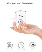 2 Pack European Travel Plug Adapter, Mifaso International Power Plug Adapter with 3 Outlets 3 USB Charging Ports(2 USB C), Type C Plug Adapter Europe Travel Essentials to Spain Italy France