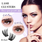 B&Qaugen Lash Clusters 208 PCS Cluster Lashes Individual Lashes B05+B06 Eyelash Extensions 10-18mm DIY Lash Extensions D Curl Volume Wispy Soft Comfortable Band False Lashes (D-10-18MIX)