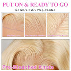 Blonde Lace Front Wigs Human Hair 200% Density Blonde Wear And Go Glueless Wigs Human Hair Pre Cut 7x5 Hd Blonde Wig Human Hair Glueless Body Wave For Women (613 Lace Front Wig Human Hair 26 Inch)