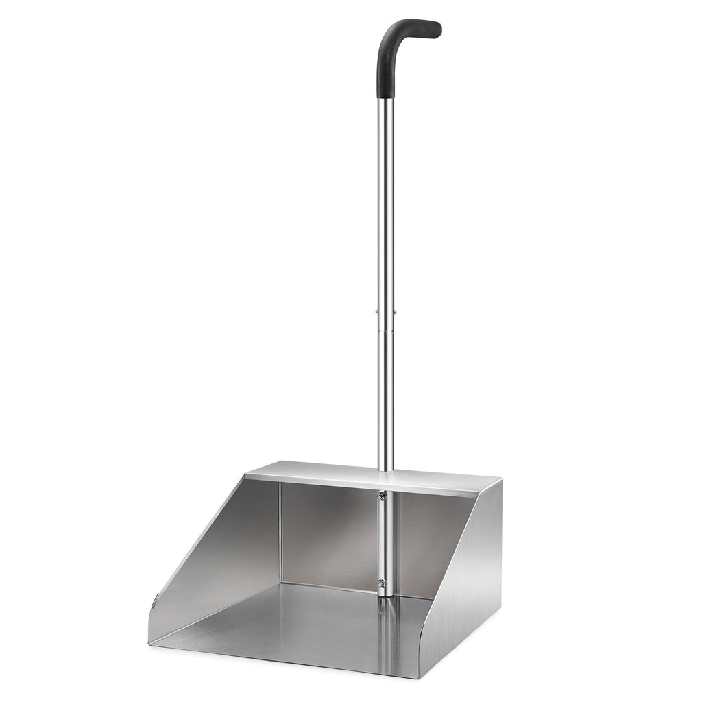 32In Extra Large Dust Pan with Long Handle,Heavy Duty Metal Dust Pan for Jumbo Debris Pan-Commercial Stand up Dustpan,Wide Mouth Outdoor Dustpan for Courtyards/Garage/Sidewalks-Professional Cleaning
