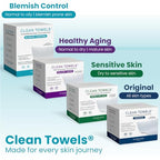 Clean Skin Club Blemish Control Clean Towels® XL, Compostable Face Towels, Light Exfoliation for Oily Skin, Eczema Association Accepted Disposable Face Towelette, Makeup Remover Dry Wipes, 50 count