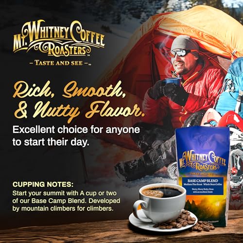 Mt. Whitney Base Camp Blend Whole Bean Medium Dark Roast Low Acid Coffee - 5 lb (Pack of 1)