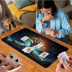 for MTG Game Playmat, for Magic TCG Rubber Play mat,Tabletop Card Playmats with Smooth Surface,Trading Card Inked Game Mat,Battle Game,Galaxy Art Tree