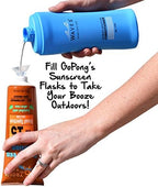 GoPong Shampoo & Conditioner Flasks (32 oz Total) - Hidden Alcohol Travel Flasks - 2 Secret Liquor Containers for Cruises – Includes Funnel & Spout