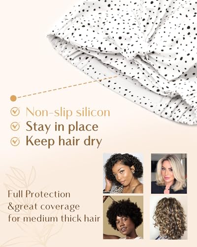 Yanibest Non-Slip Shower Cap for Women, Adjustable Luxury Waterproof Shower Cap, Reusable Cute Shower Cap Hair Cap to Keep Hair Dry
