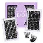 B&Qaugen Lash Clusters 208 PCS Cluster Lashes Individual Lashes B05+B06 Eyelash Extensions 10-18mm DIY Lash Extensions D Curl Volume Wispy Soft Comfortable Band False Lashes (D-10-18MIX)