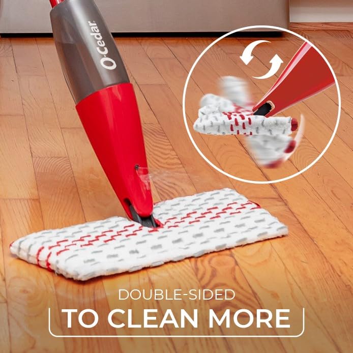 O-Cedar Genuine ProMist MAX Spray Mop Head Replacement (Pack of 4) | Machine Washable | Reusable | Microfiber Refill | Removes 99% of Bacteria