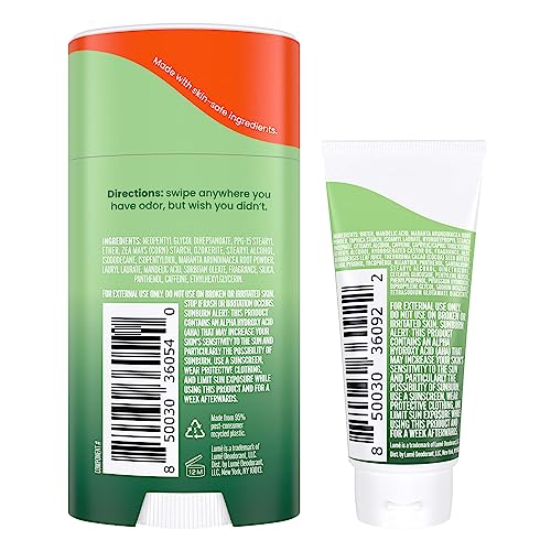 Lume Whole Body Deodorant - Invisible Cream Tube Mini and Solid Stick - 72 Hour Odor Control - Aluminum Free, Baking Soda Free, Skin Safe - 0.5 Oz Mini Tube + 2.6 Oz Solid Stick (Fresh Alpine)