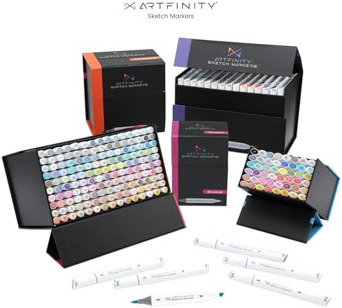 Artfinity Sketch Marker Sets - Set of 3 - Poppy Red R1-8, Vibrant, Professional, Dye-Based Alcohol Markers for Artists, Drawing, Travel, & More