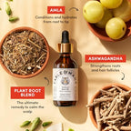 Fable and Mane Hair Oil - HoliRoots Strengthening Serum for Damaged, Frizzy Hair with Amla, Castor Oil for Hair Health - 3.4FL oz