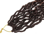 LMZIM 14 inch Goddess Locs Crochet Hair 8 Packs Boho Locs Crochet Braids,Hippie Locs Crochet Hair for Black Women Faux locs Croceht Hair Pre Looped River Locs Crochet Hair with Curly Ends 1B/30