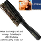 Giorgio Gentle Detangler Brush with Dual Length Bristles for Men - Scalp Massager, Detangling, and Travel Brush for All Hair Types