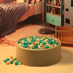 GOGOSO Ball Pit Balls for Toddler, Baby Plastic Playballs Kids Soft Pastel Pelotas Non-Toxic BPA-Free,Pearl Green+Brown White,100 Balls