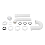 JB Products 1-1/2 Inch Bayonet P-Trap Kit, Patented Polypropylene with PVC Marvel Adapter, Includes J-Bend, Flanged Wall Arm, Bayonet Reducing Bushing, O-Rings & Washers, Turn & Click Nuts
