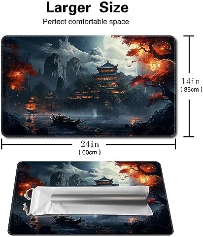 MTG Playmat Size 24x14in Free Storage Bags Non-Slip Backing, Ideal for Card Game Enthusiasts TCG Playmat Mouse Pad (Mountain Fog loft-No with Zone)