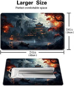 MTG Playmat Size 24x14in Free Storage Bags Non-Slip Backing, Ideal for Card Game Enthusiasts TCG Playmat Mouse Pad (Mountain Fog loft-No with Zone)