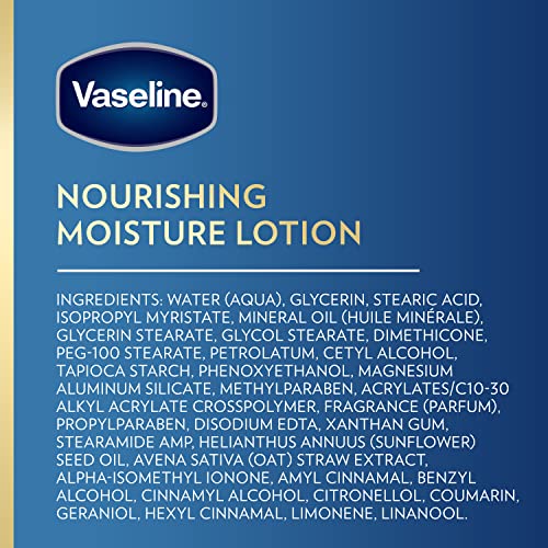 Vaseline Nourishing Moisture Body Lotion Hand & Body Lotion Pack of 12 for Dry Skin made with Ultra-Hydrating Lipids & Pure Oat Extract 3.4 oz