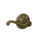 Schlage F10 FLA 609 Flair Door Lever, Hall & Closet Passage Lock, Antique Brass