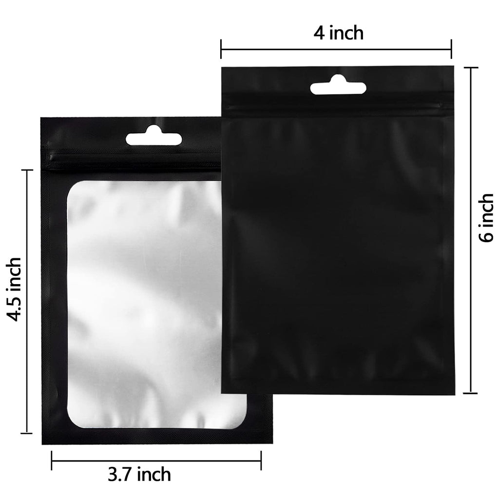Gwybkq Resealable Bags for Food Storage 350 Pieces (4×6Inch Black)