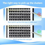 120pcs D Curl Individual Wide Stem Cluster DIY Eye Lashes Extensions Mixed 10-12-14-16mm/14-16-18mm/12-14-16mm Makeup Dramatic Volume Lashes (mixed 10-12-14-16mm)