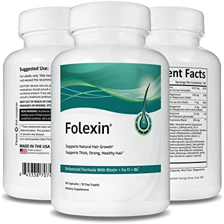 Hair Growth Support Supplement for Women & Men with Biotin, Vitamin B6 & Other Hair Vitamins for Thicker Hair Growth & Hair Health Support. 60 Capsules
