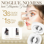 LASHVIEW Upgrade Soft Magnetic Eyelashes Natural Look, Reusable Magnetic Eyelashes with Applicator, No Glue Needed Magnetic Eyelashes Magnetic Lashes Kit, Easy to Wear and Remove CT01