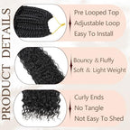 9 Packs Boho Box Braids Crochet Hair 18 Inch Goddess Box Braids Crochet Hair With Curly Ends Synthetic Bohemian Braids Hair Extension For Women (18inch, 1b)