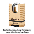 Master Lock ProSeries Brass Padlock, Set Your Own Combination Lock, Commercial Grade Locks with Code for Tools, Fences, Gates, 2-1/4 inches Wide, 1177D
