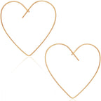 Heart Hoop Earrings for Women, 18K Gold Plated Lightweight Threader Dangles