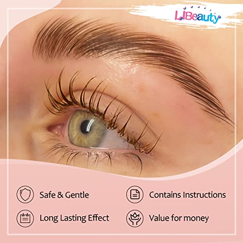 Libeauty Eyelash and Eyebrow Color Kit Brown Instant Hair Color Kit for Lash and Brow Perfect Partner for Lash Perm/Lift/Lamination Treatment Voluminous Coloring
