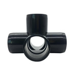 ANPTGHT 3/4“ Tee PVC Fitting 5 Way Elbow Connector, Furniture Grade 90 Degree Elbow Side Outlet, PVC Corner Fittings for Building Furniture Greenhouse Shed Tent Connection (Black-Pack of 8)