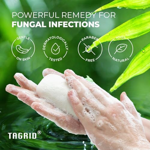 TAGRID Antifungal Soap Kit, Tea Tree Soap, Antifungal Face Wash, Antibacterial Treatment for Body Jock Itch, Ringworm, Athlete's Foot, Folliculitis, Tinea Versicolor, Fungal Acne Treatment (TOP-NOTCH)