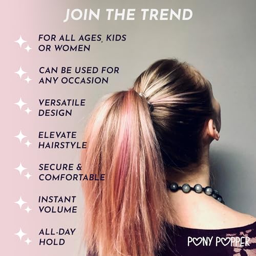 Pony Popper Hair Clip - Ultimate Solution for Full, Voluminous, and Natural Ponytails with Minimal Effort - Versatile Hair Clip for All Hair Types (Clear)