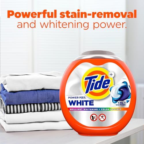 Tide Power PODS Plus Ultra OXI White and Bright Laundry Detergent, Advanced Stain Removal and Whitening Power, 18 Count, Tide Pods Laundry Detergent, Laundry Pods Detergent