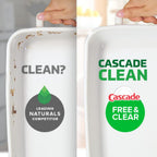 Cascade Free & Clear Dishwasher Pods, Dishwasher Detergent, Dish Detergent Soap, Lemon Essence, 19 Count