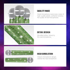 Sanwuta Fake Microphone Prop Sparkly Bling Rhinestones Plastic Play Microphone Pretend Glitter Bedazzled Mic for Cosplay Party Costume(Light Green)