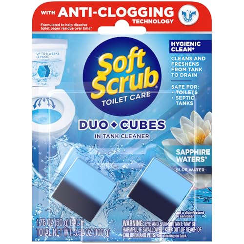 Soft Scrub DuoCubes In-Tank Toilet Cleaner, 2ct, Sapphire Waters (7 Pack)